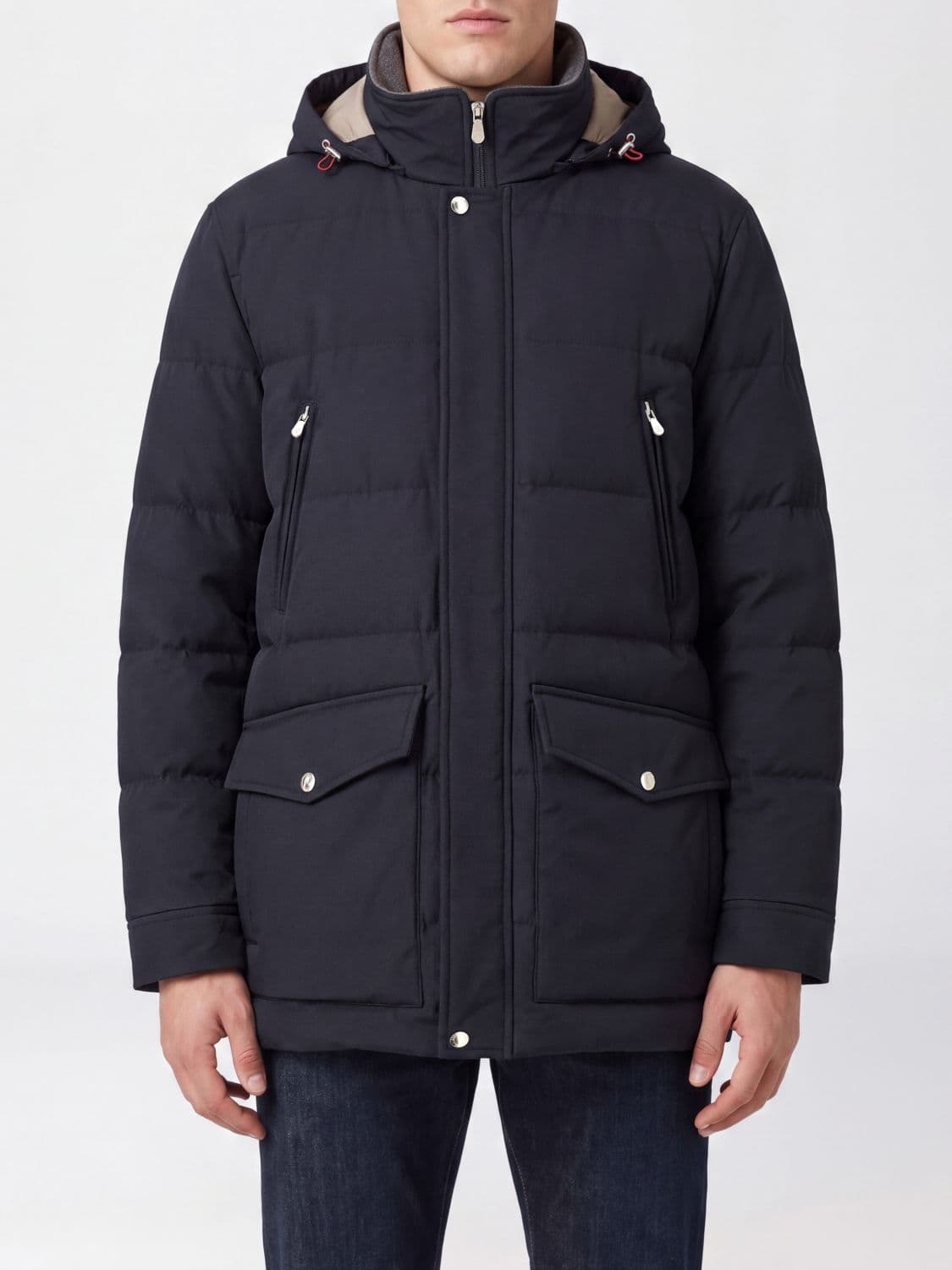 Brunello Cucinelli Short Water-Repellent Nylon Parka with Hood