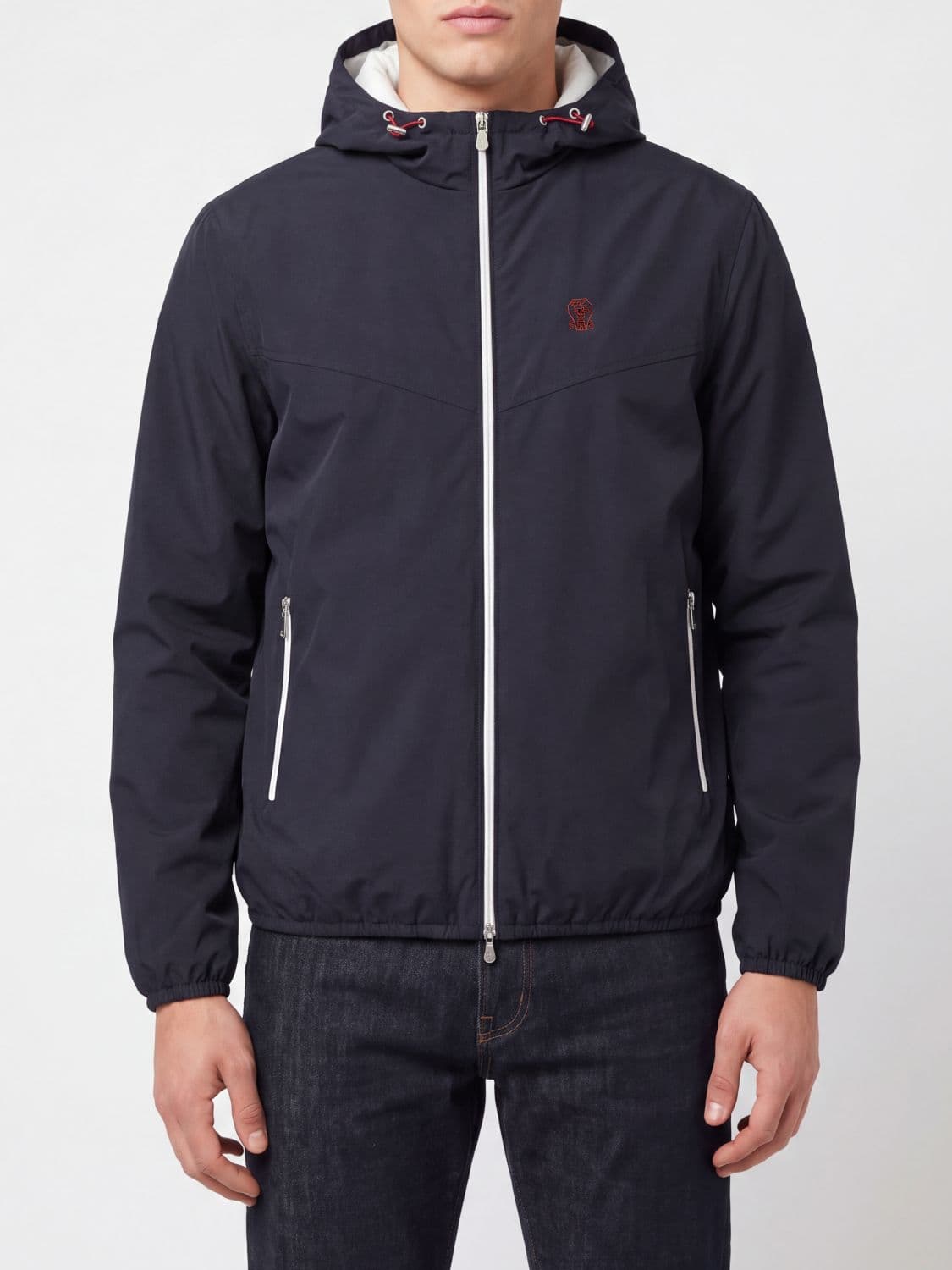 Brunello Cucinelli Water-Repellent Technical Nylon Hooded Windbreaker Jacket