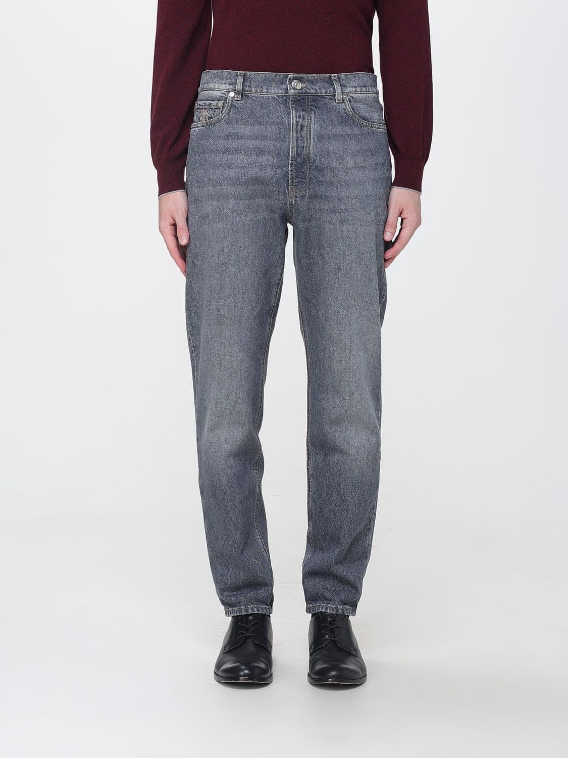 Brunello Cucinelli Mid-Rise Straight Fit Jeans in Stretch Denim