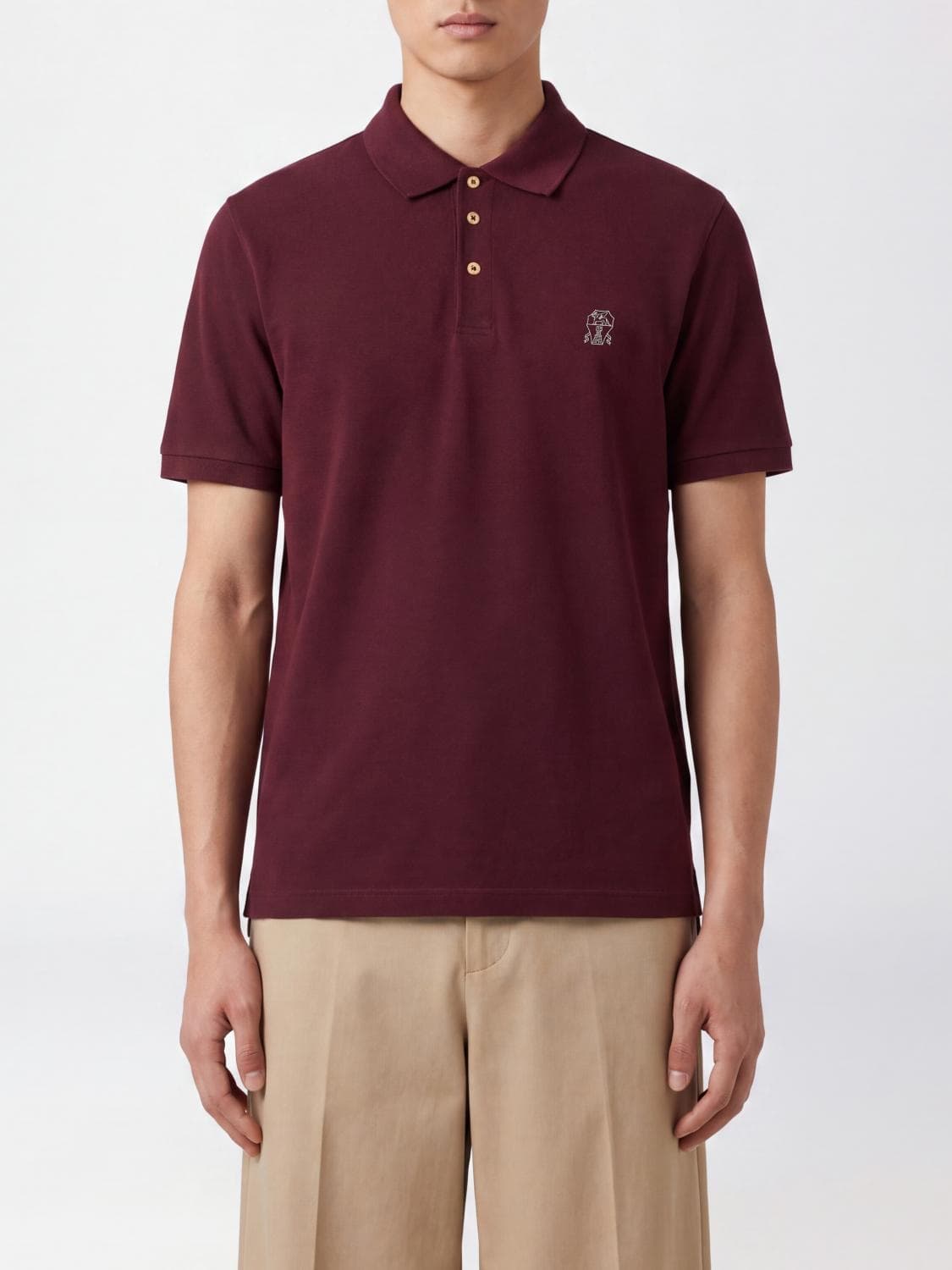 Brunello Cucinelli Short-Sleeved Cotton Polo with Embroidered Logo · XXL