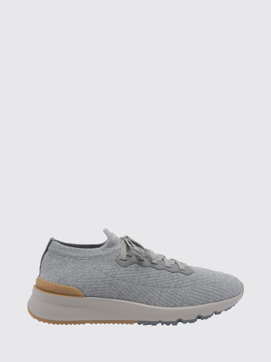Brunello Cucinelli Low-Top Cotton Knit Trainers with Pull Tab