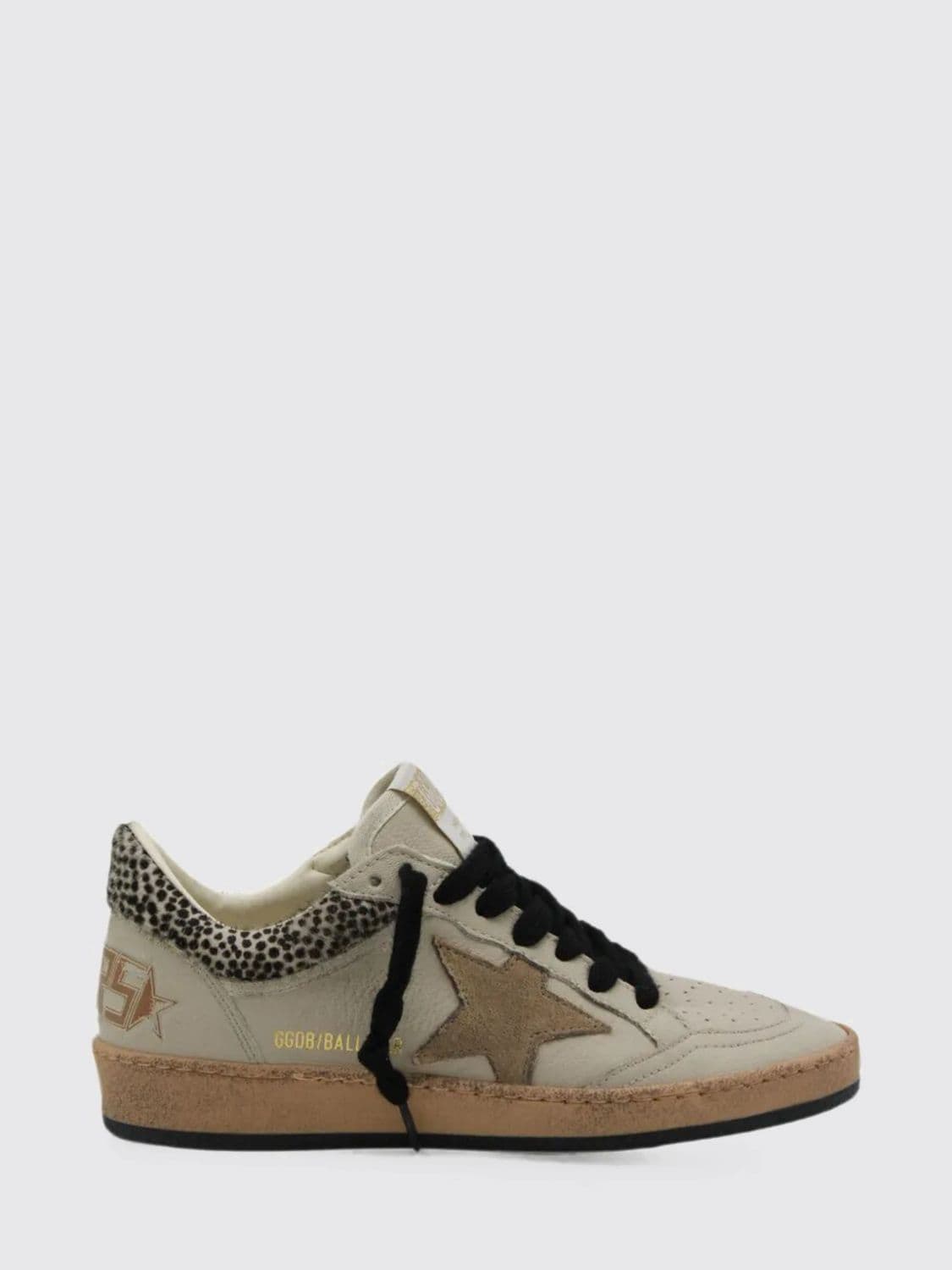 Golden Goose Ball Star Polka-Dot Trainers in Leather and Pony Hair with Distressed Effect