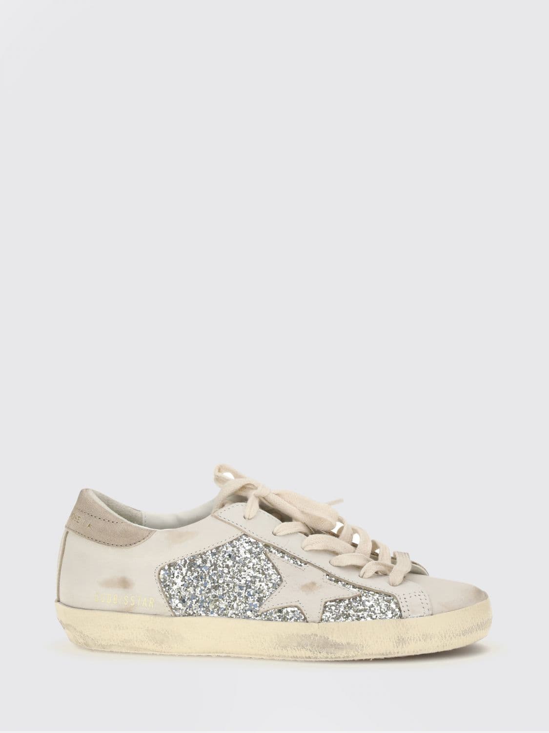 Golden Goose Super-Star Leather and Glitter Low-Top Sneakers