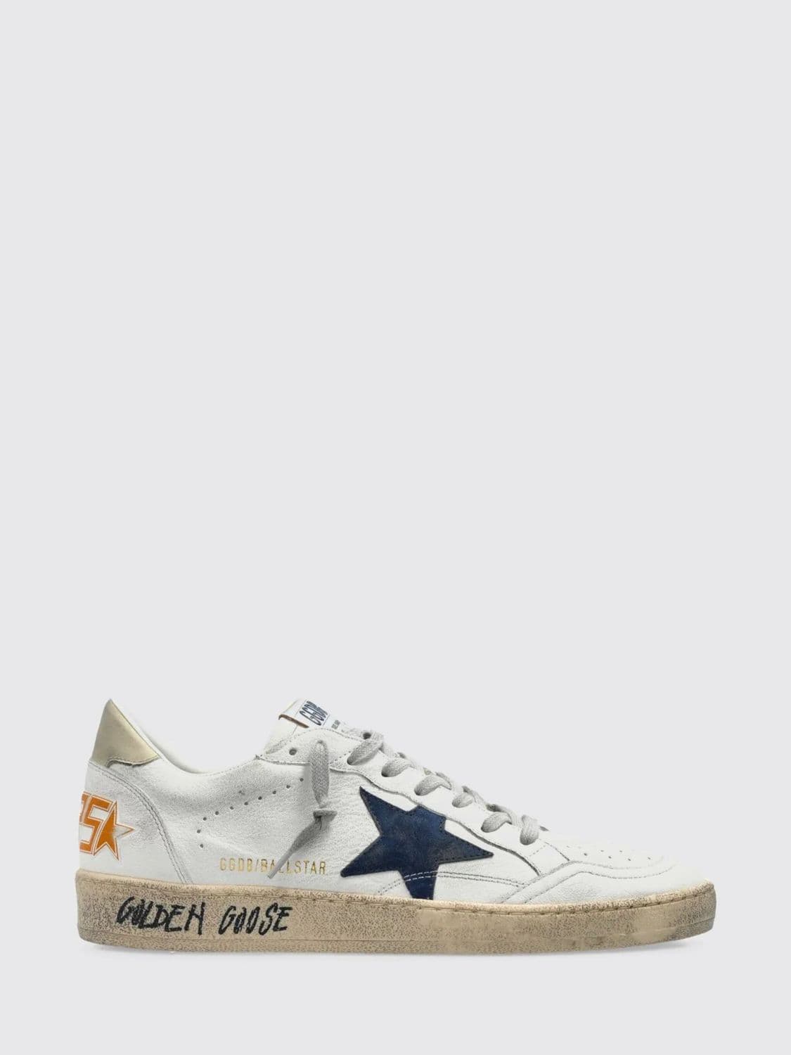 Golden Goose Ball Star Leather Low-Top Sneakers with Distressed Effect