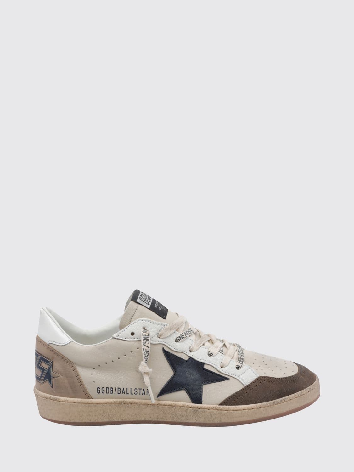 Golden Goose Ball Star Bicolor Leather and Suede Low-Top Sneakers