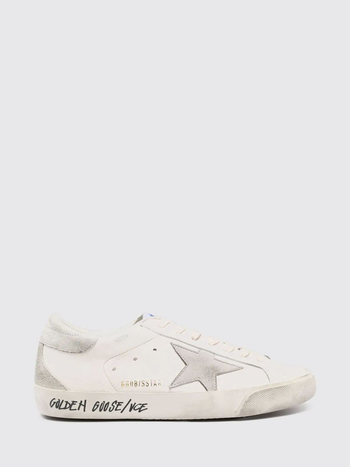Golden Goose Low-Top Leather and Suede Sneakers with Distressed Design