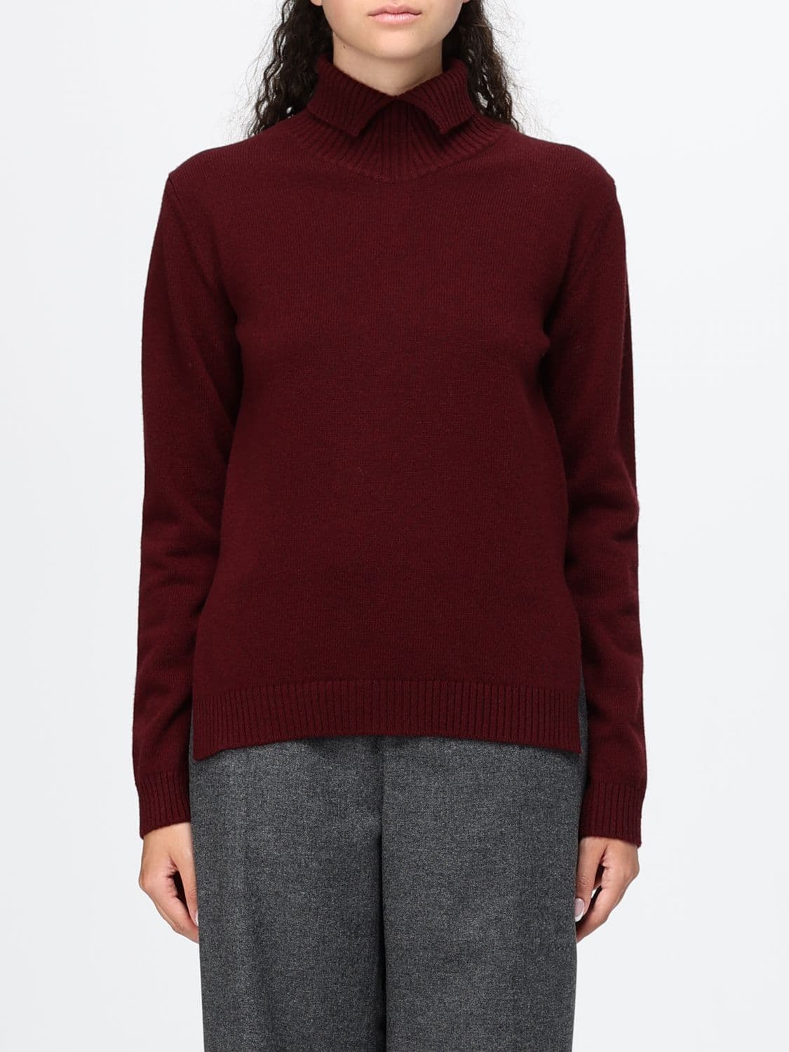 Jil Sander Ribbed Pure Wool Turtleneck Jumper with Ribbed Hems