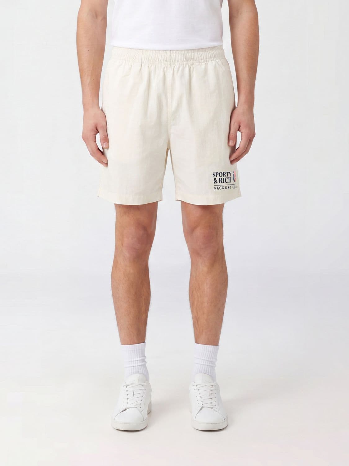 Sporty & Rich Cotton Sport Shorts with Elasticated Waist and Logo · XL