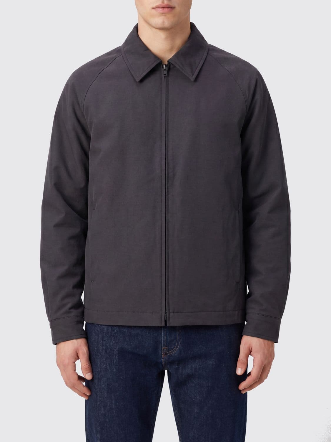The Row Shirt Jacket in Cotton and Cashmere Blend with Zip Closure