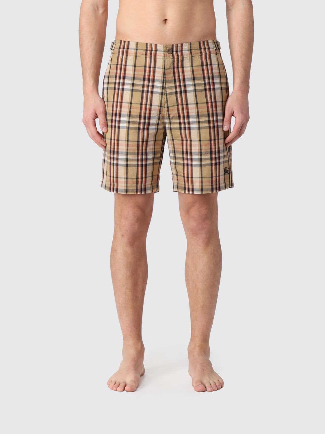 Burberry Tartan Swim Shorts with Embroidered EKD Logo