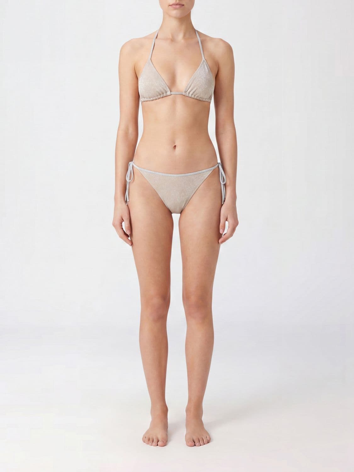 Mc2 Saint Barth Gold V-Neck Viscose Blend Bikini