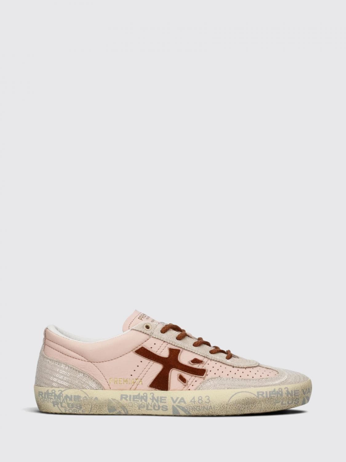 Premiata David Leather and Suede Low-Top Sneakers with Padded Ankle