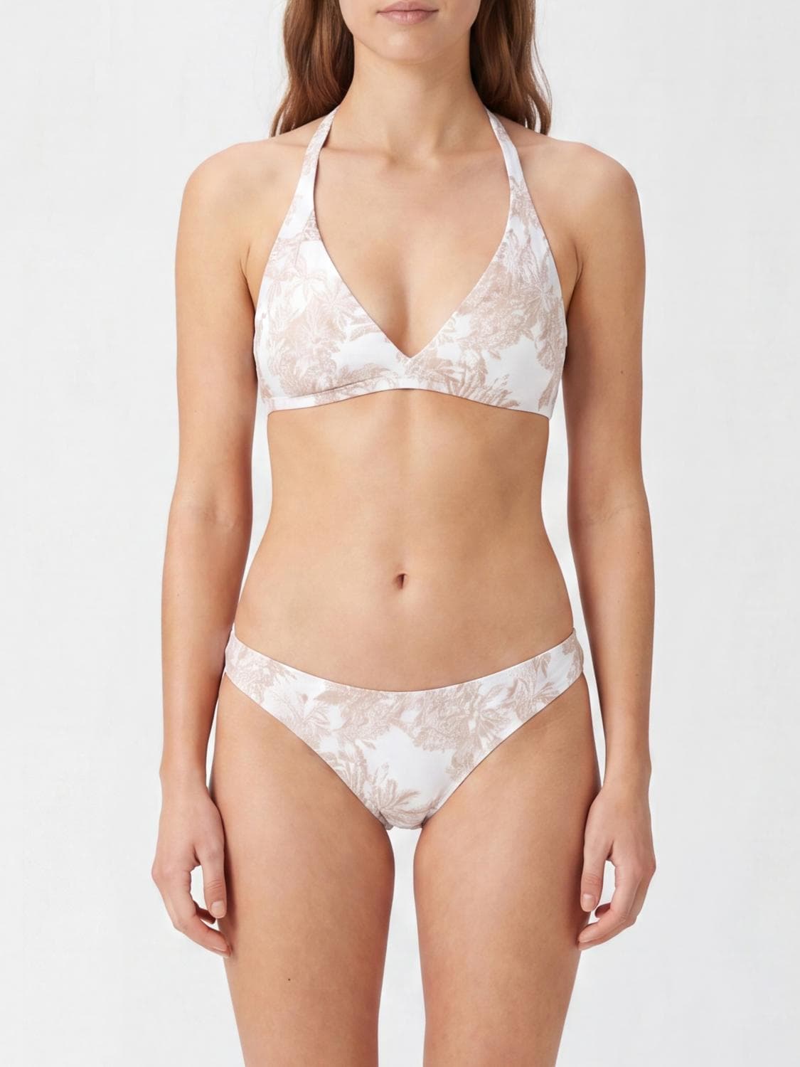 Mc2 Saint Barth Tropical Print Bikini Top with Tie-Shoulder Straps