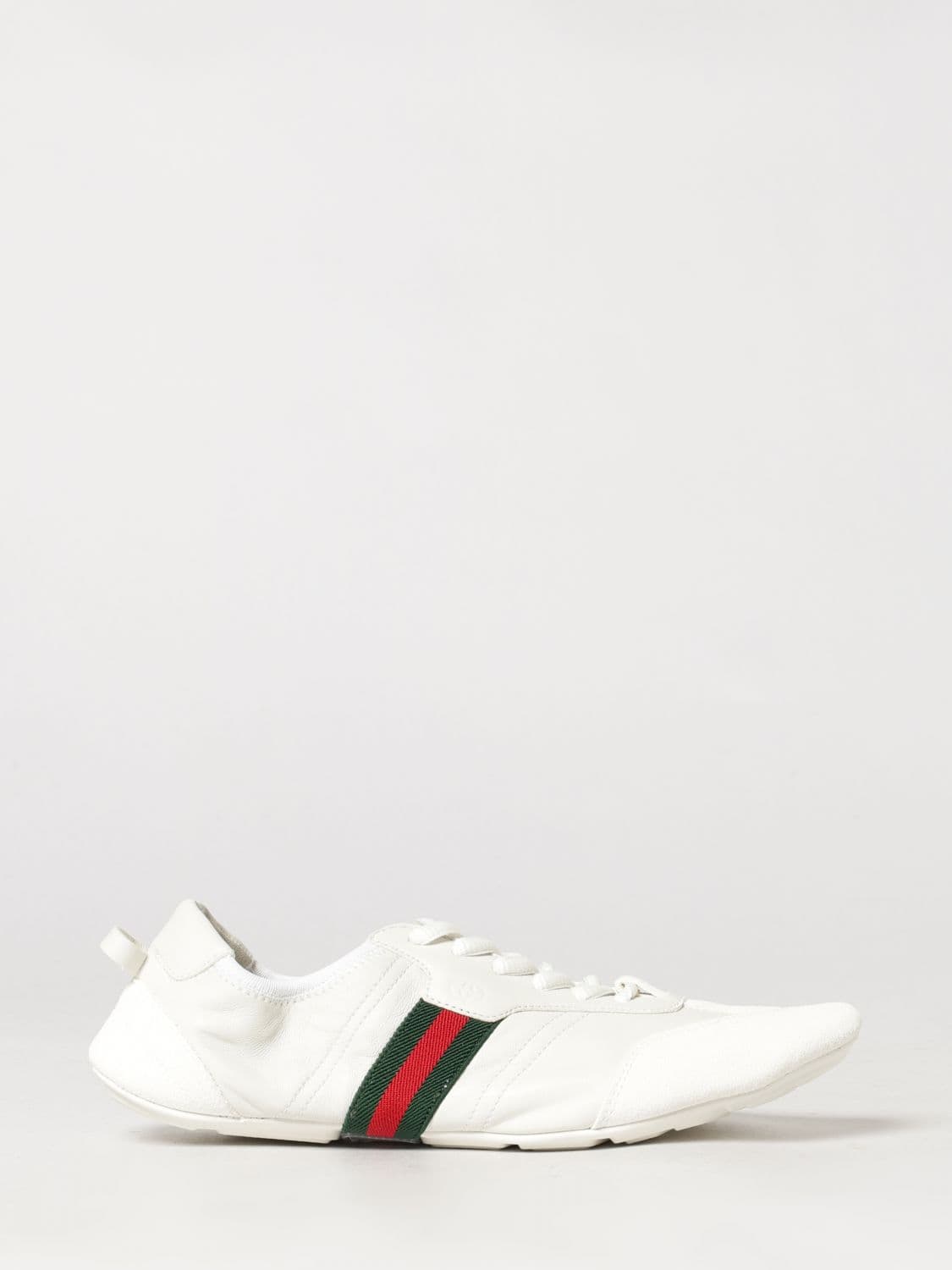 Gucci Flex Low-Top Leather Sneakers with Iconic Web Detail