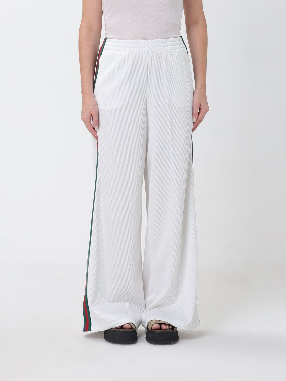 Gucci High-Waisted Wide-Leg Cotton Jersey Trousers