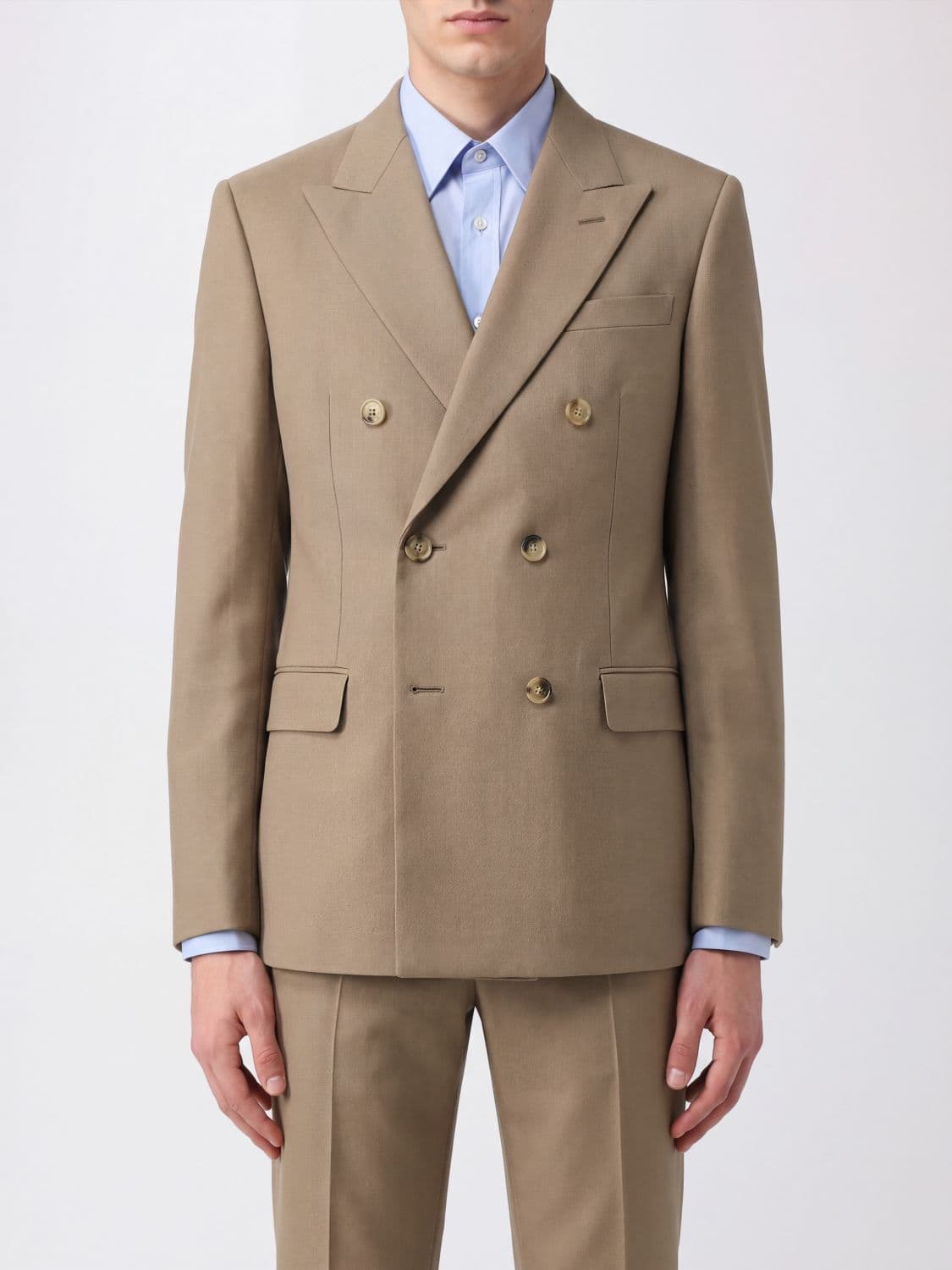 Valentino Garavani Double-Breasted Blazer in Pure Grey Virgin Wool
