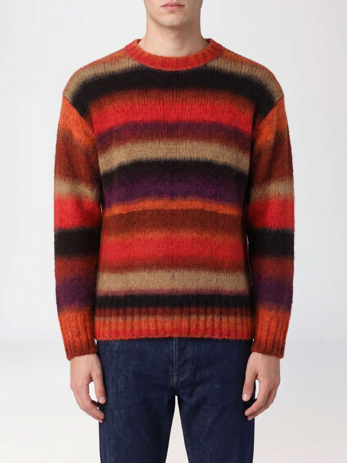 Kangra Multicolour Striped Wool Crewneck Jumper