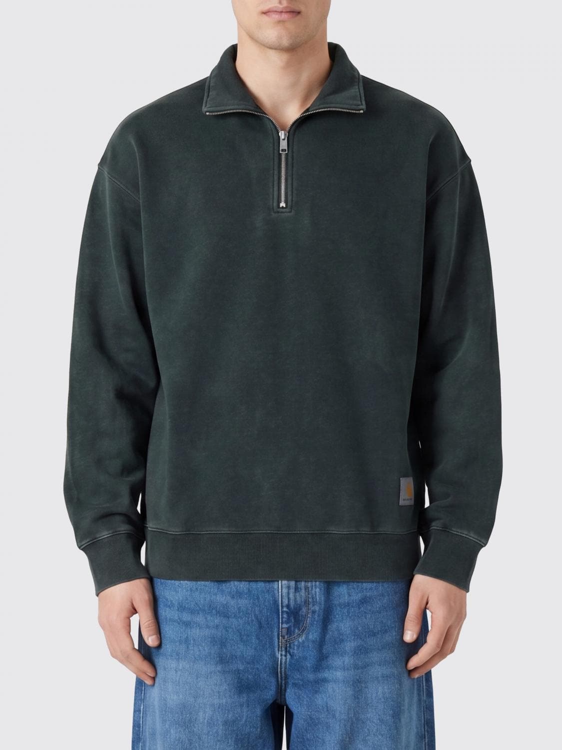 Carhartt Wip Long-Sleeved Cotton Polo Shirt with Zip Closure