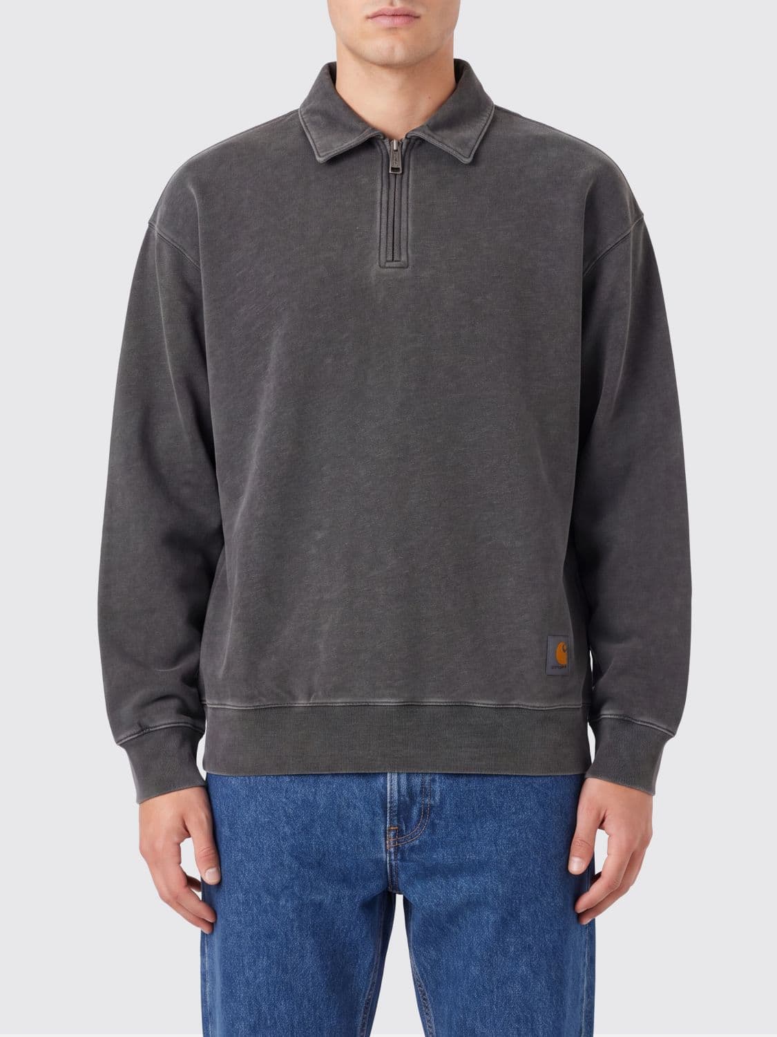 Carhartt Wip Long-Sleeved Cotton Polo Shirt with Zip Closure
