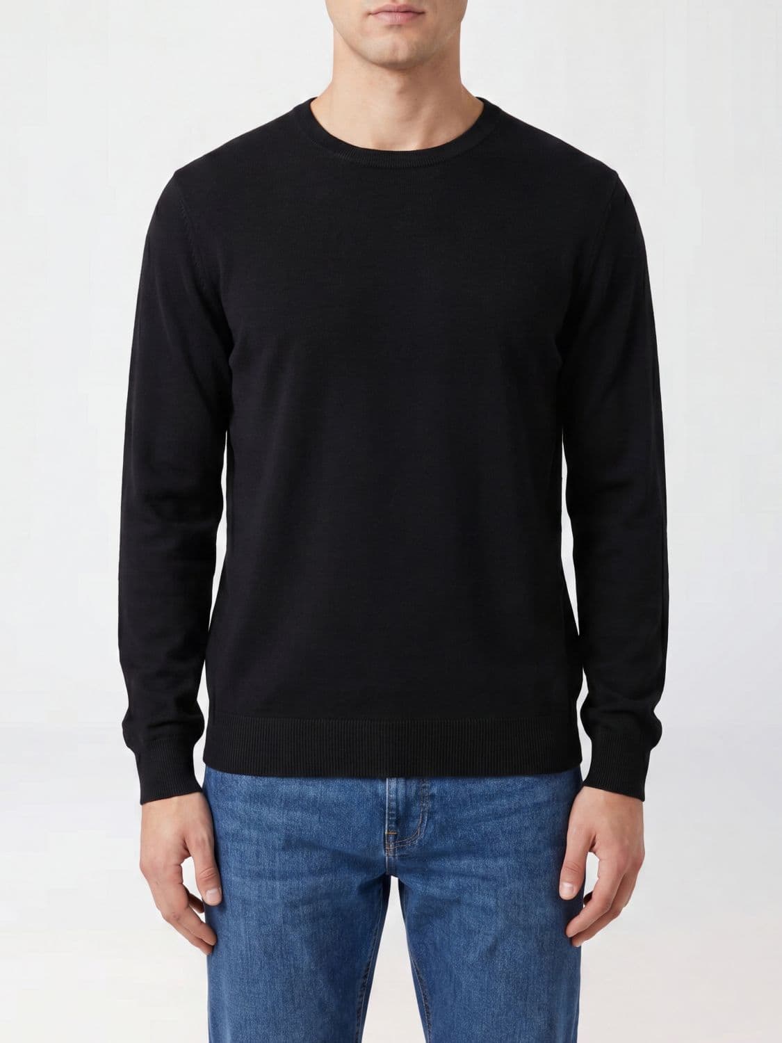Kangra Long-Sleeved Pure Cotton Crewneck Jumper