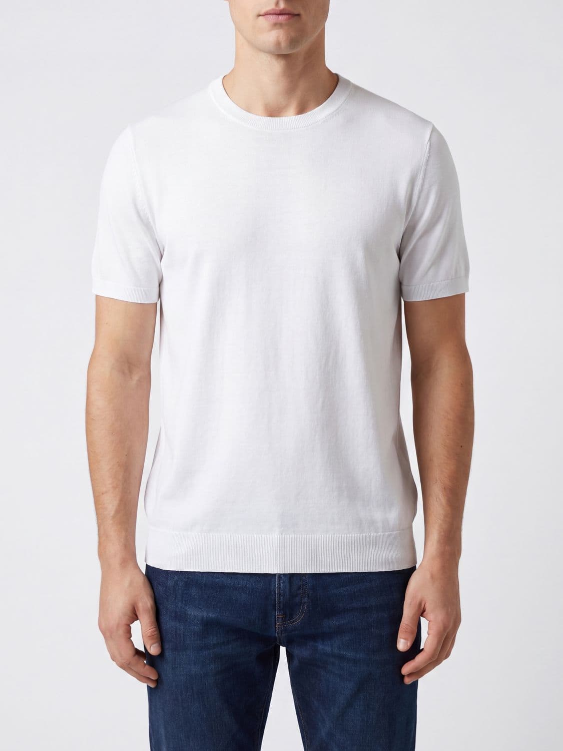 Kangra Short-Sleeved Cotton Crewneck Jumper · 56