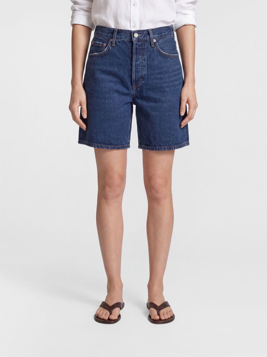 Agolde High-Waisted Denim Shorts in Recycled Cotton Denim