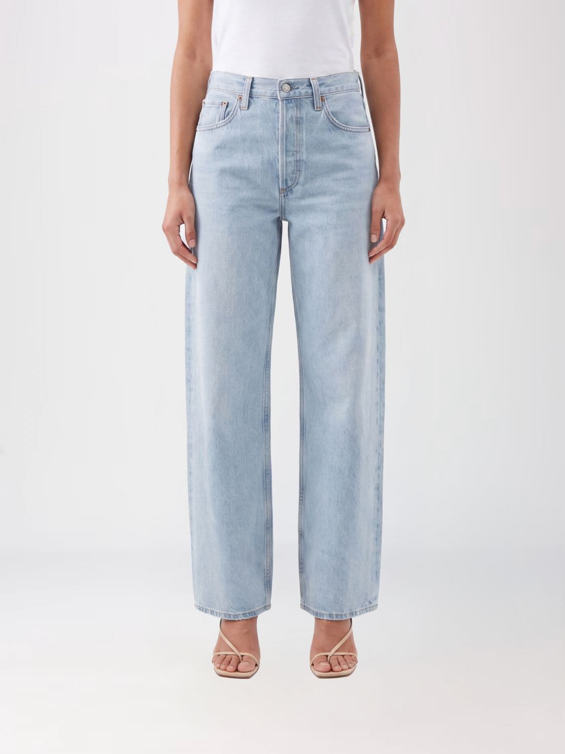 Agolde Arc High-Waisted Wide-Leg Jeans in Denim