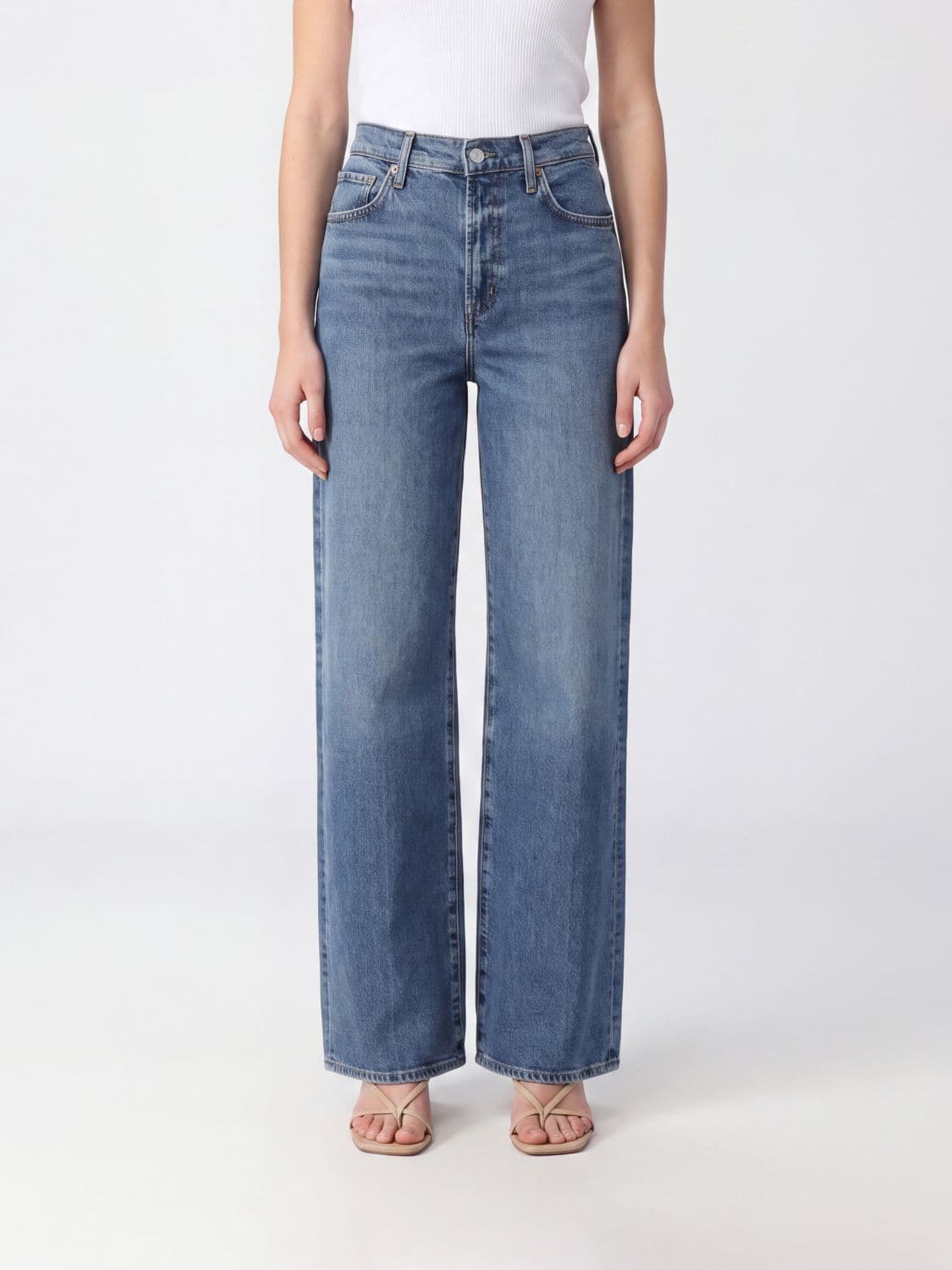 Agolde High-Waisted Palazzo Jeans in Recycled Stretch-Cotton Denim