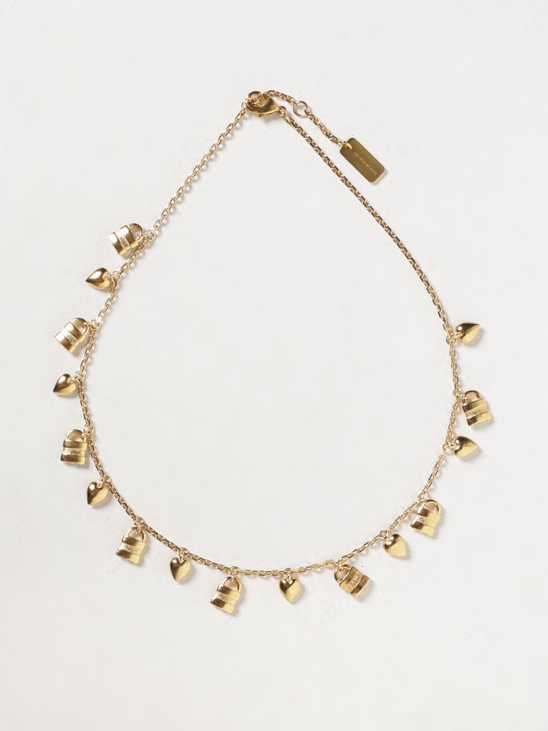 Chloé Gold-Finish Brass Choker Necklace with Engraved Charm