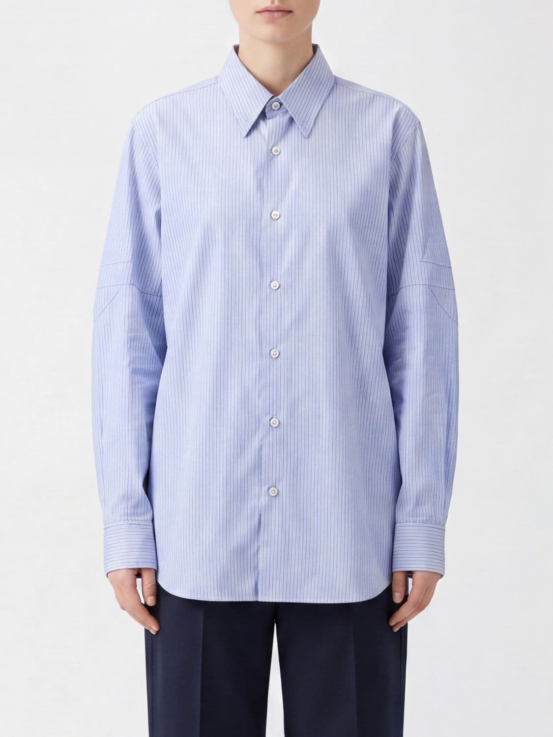 Maison Margiela Striped Cotton Poplin Shirt with a Relaxed Fit · 40