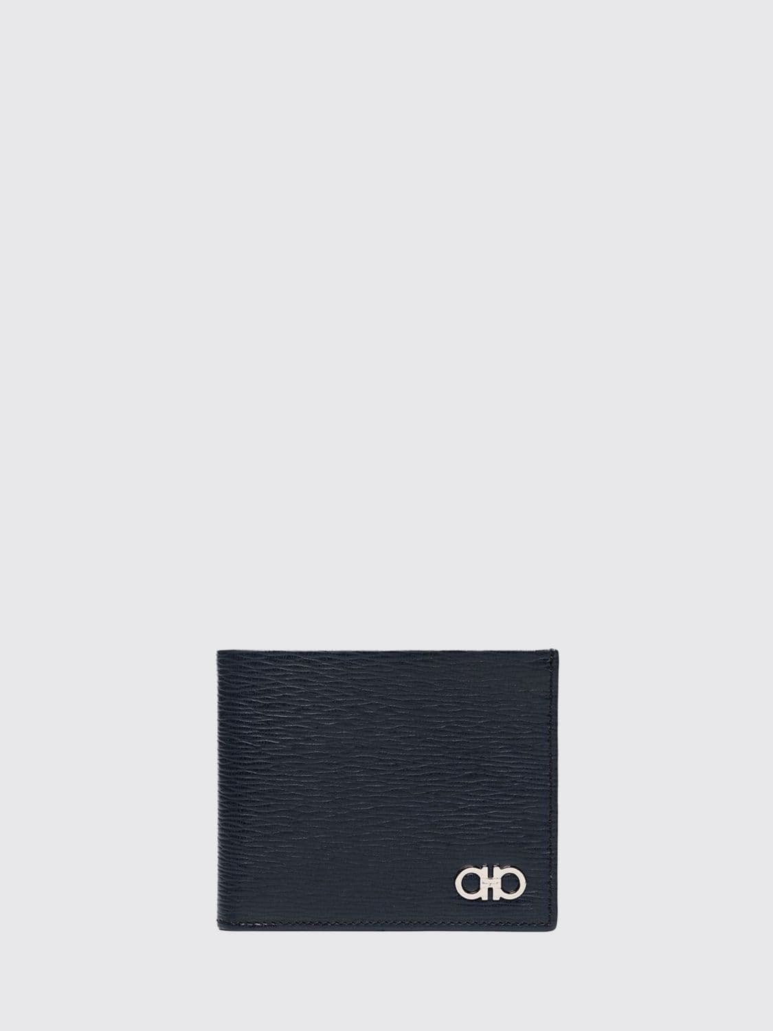 Ferragamo Gancini Embossed Calfskin Leather Bifold Wallet
