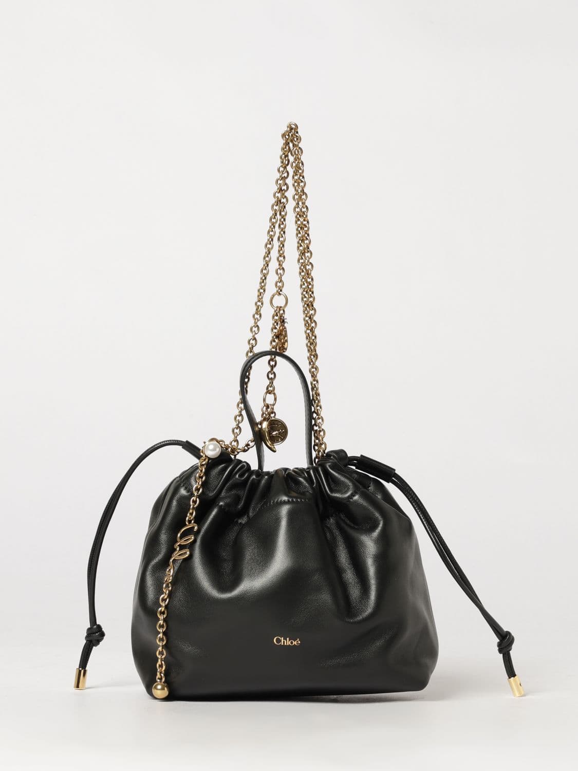 Chloé Icons Mini Bucket Bag in Nappa Leather with Chain Strap · OS