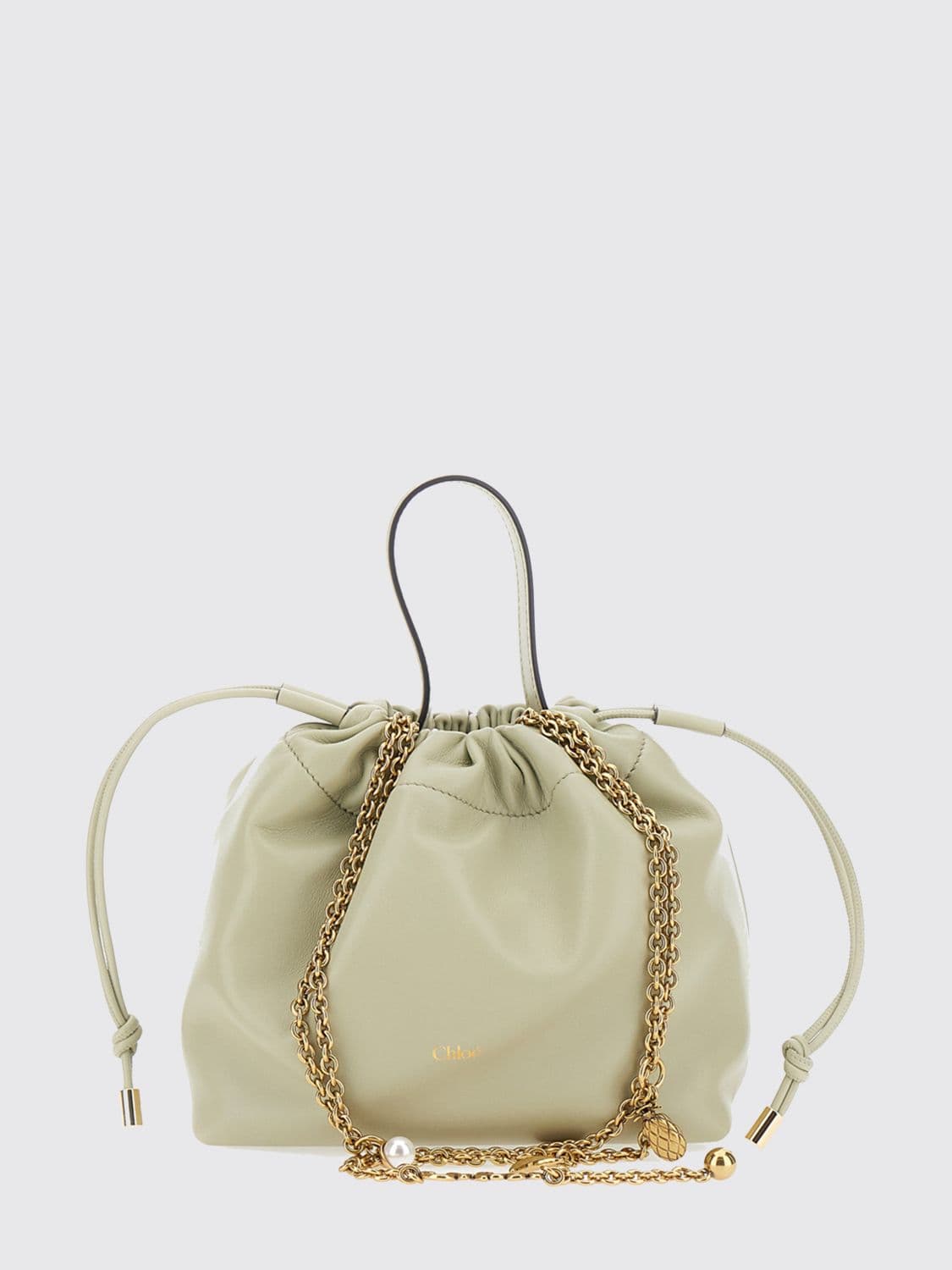 Chloé Icons Mini Bucket Bag in Nappa Leather with Chain Strap · OS