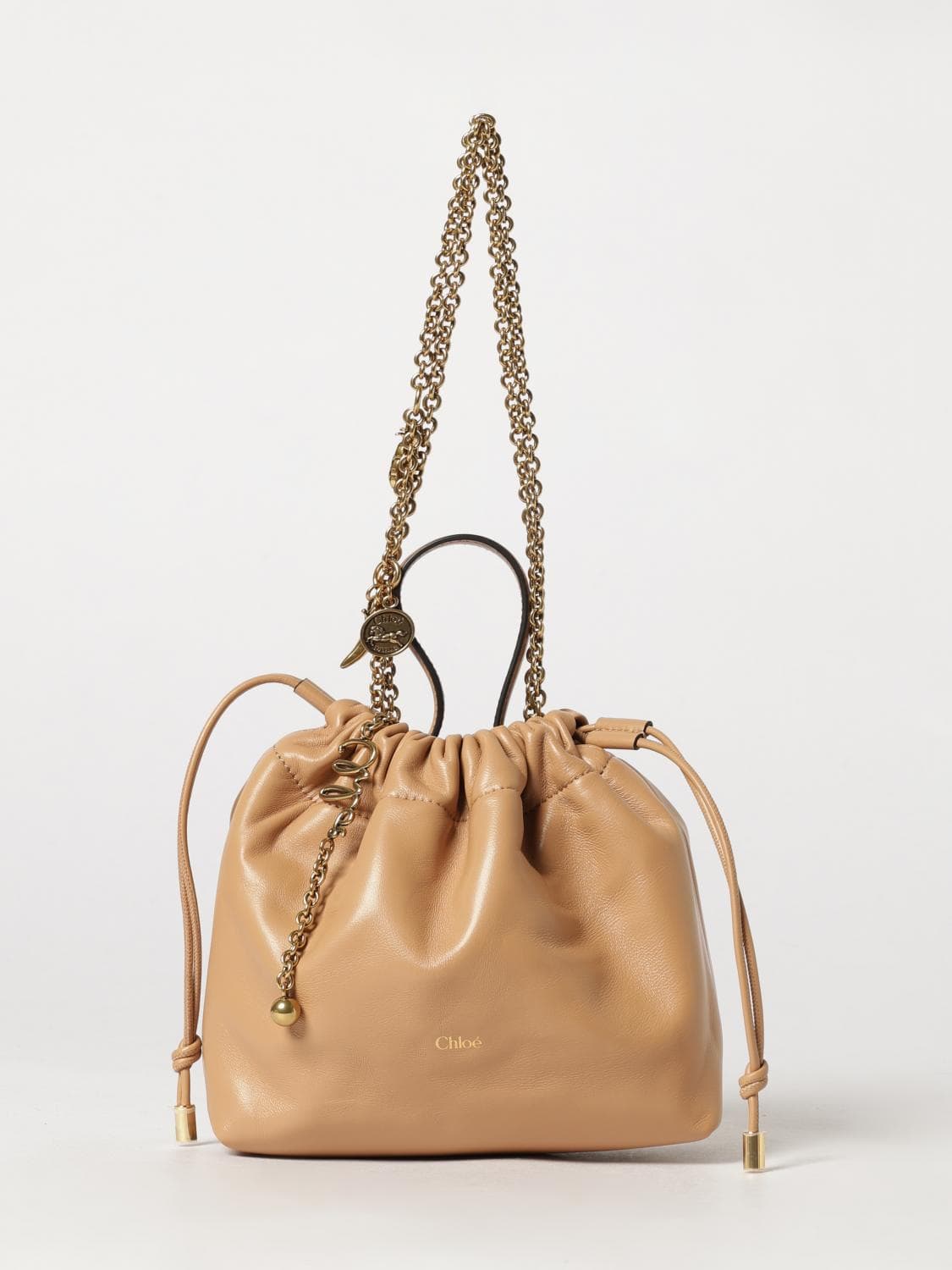 Chloé Icons Mini Bucket Bag in Nappa Leather with Chain Strap · OS