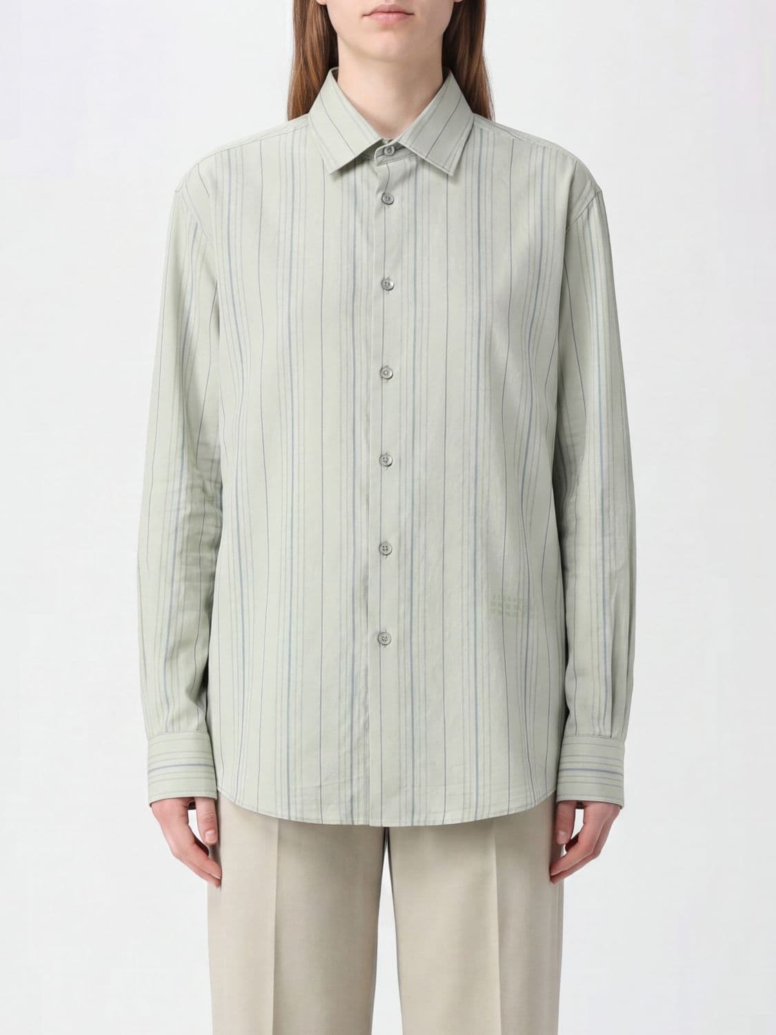 Mm6 Maison Margiela Striped Cotton Shirt with a Relaxed Fit · 42