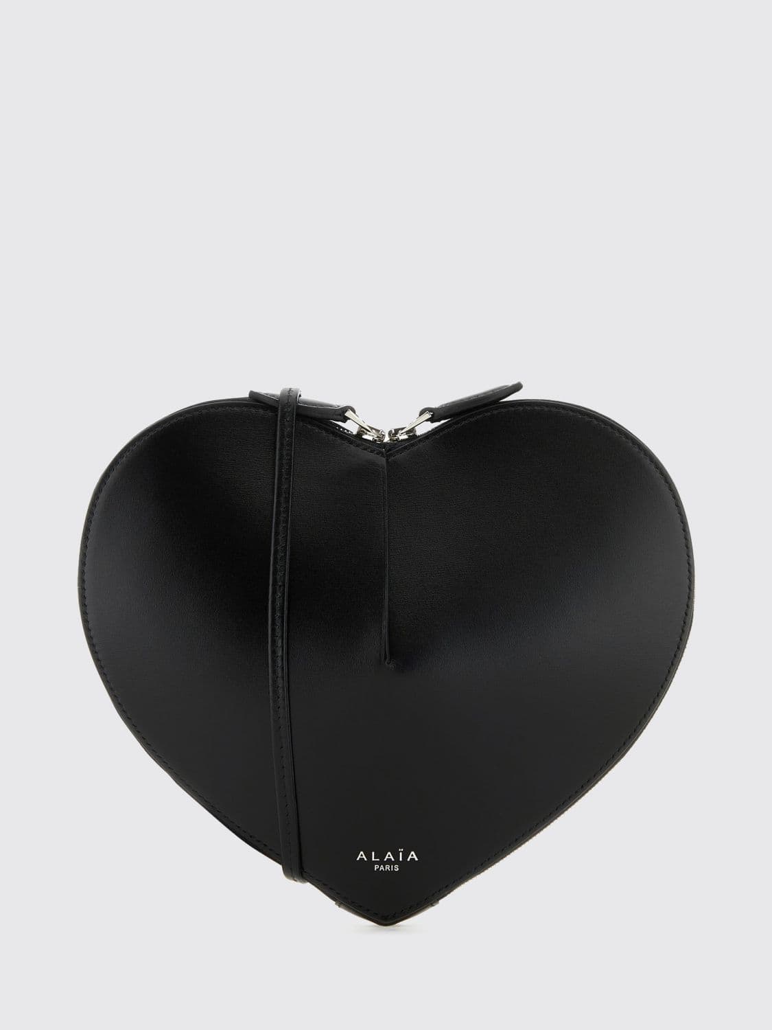 Alaïa Le Caur Heart-Shaped Leather Crossbody Mini Bag with Zip Closure