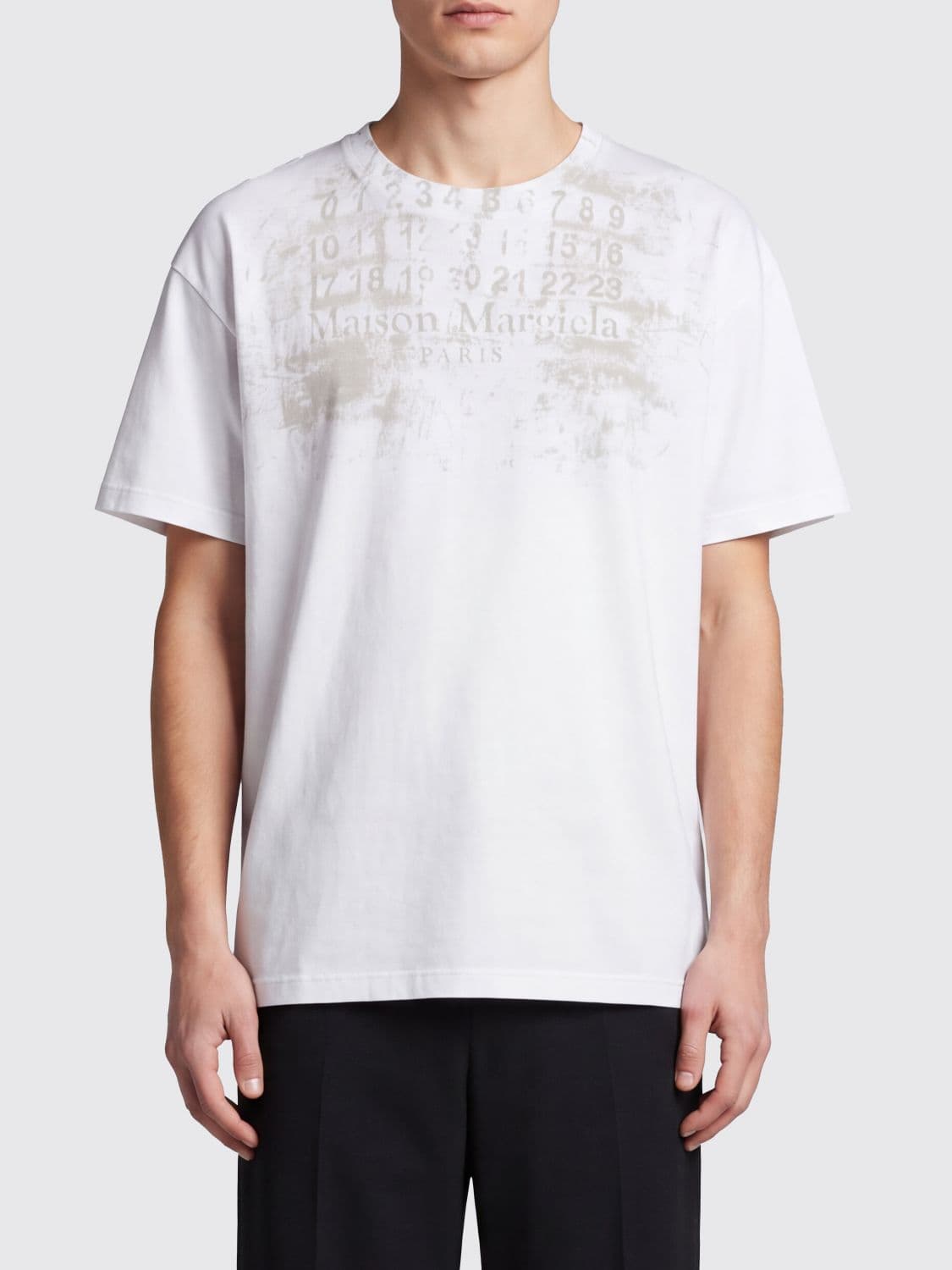 Maison Margiela Cotton T-Shirt with Numeric Logo and Dropped Shoulders