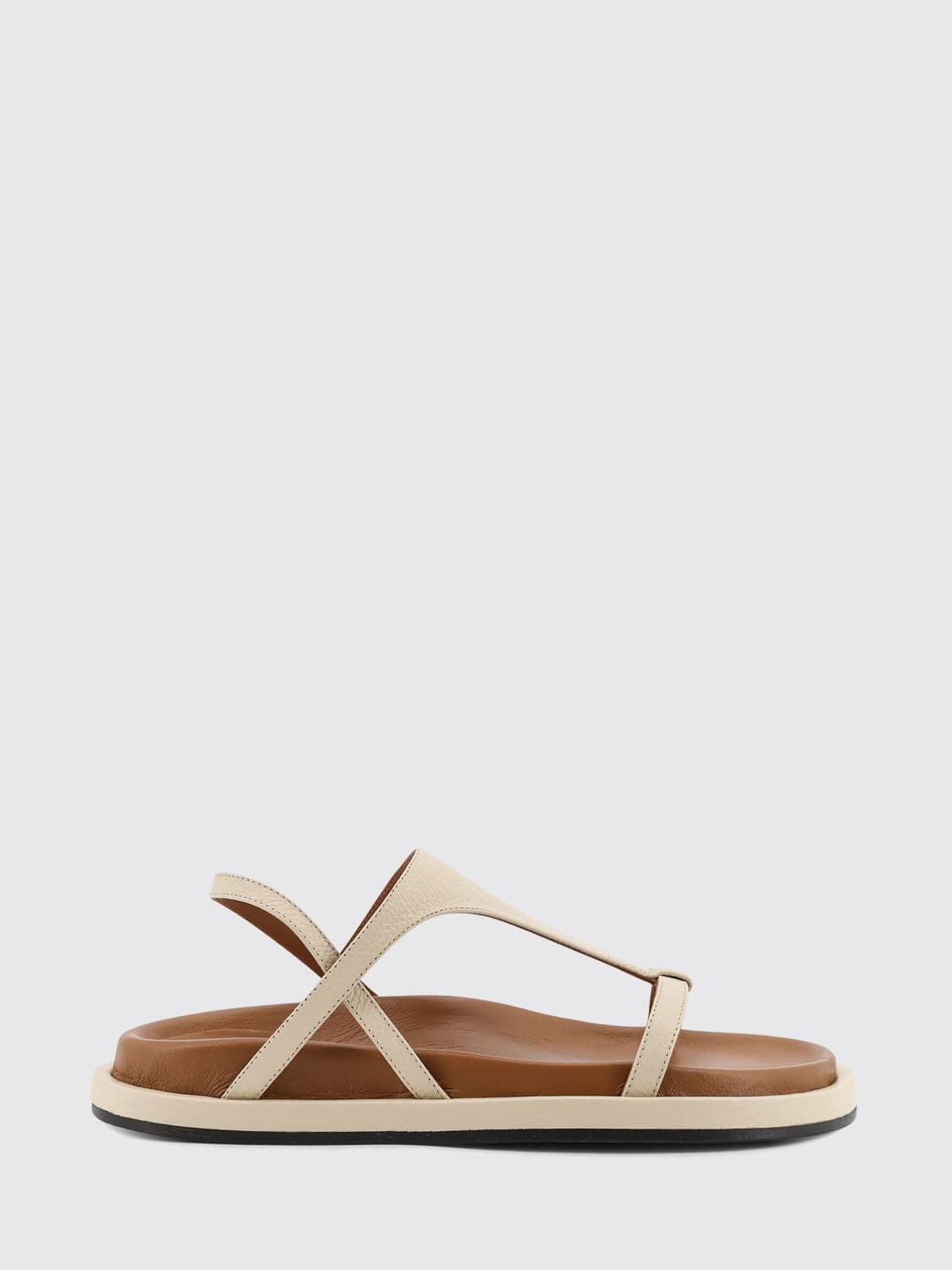 Atp Atelier Low Slingback Grained Leather Sandals with Open Toe
