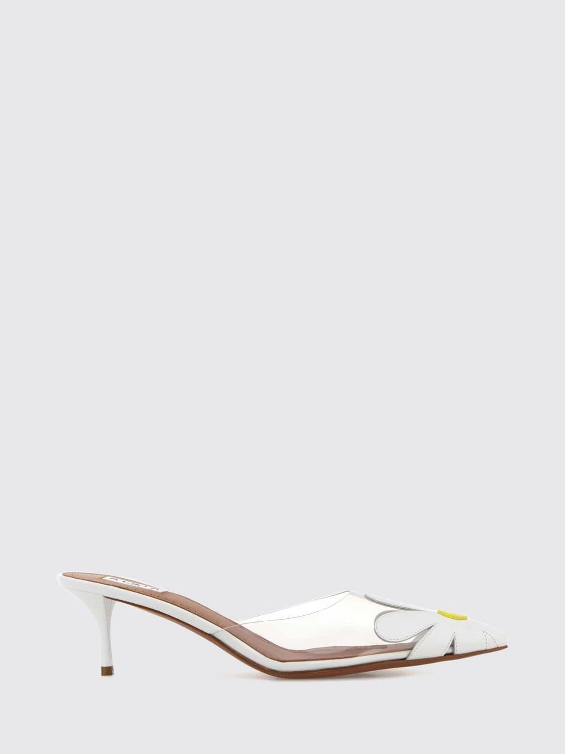 Alaïa Bloom Leather Mules with Flower Appliqué and Mid-Stiletto Heel