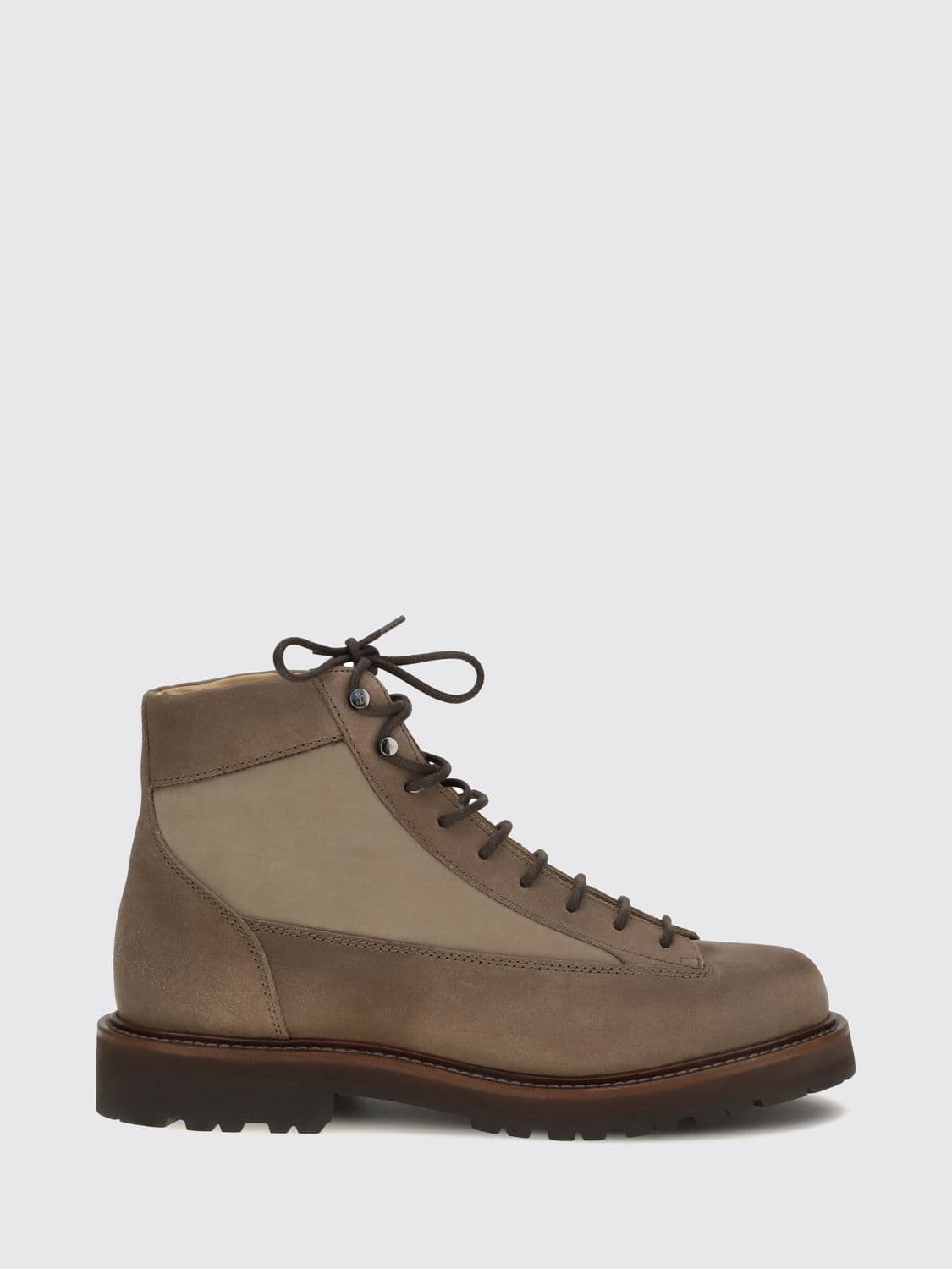 Brunello Cucinelli Lace-up Ankle Boots in Nubuck Leather with Lug Sole