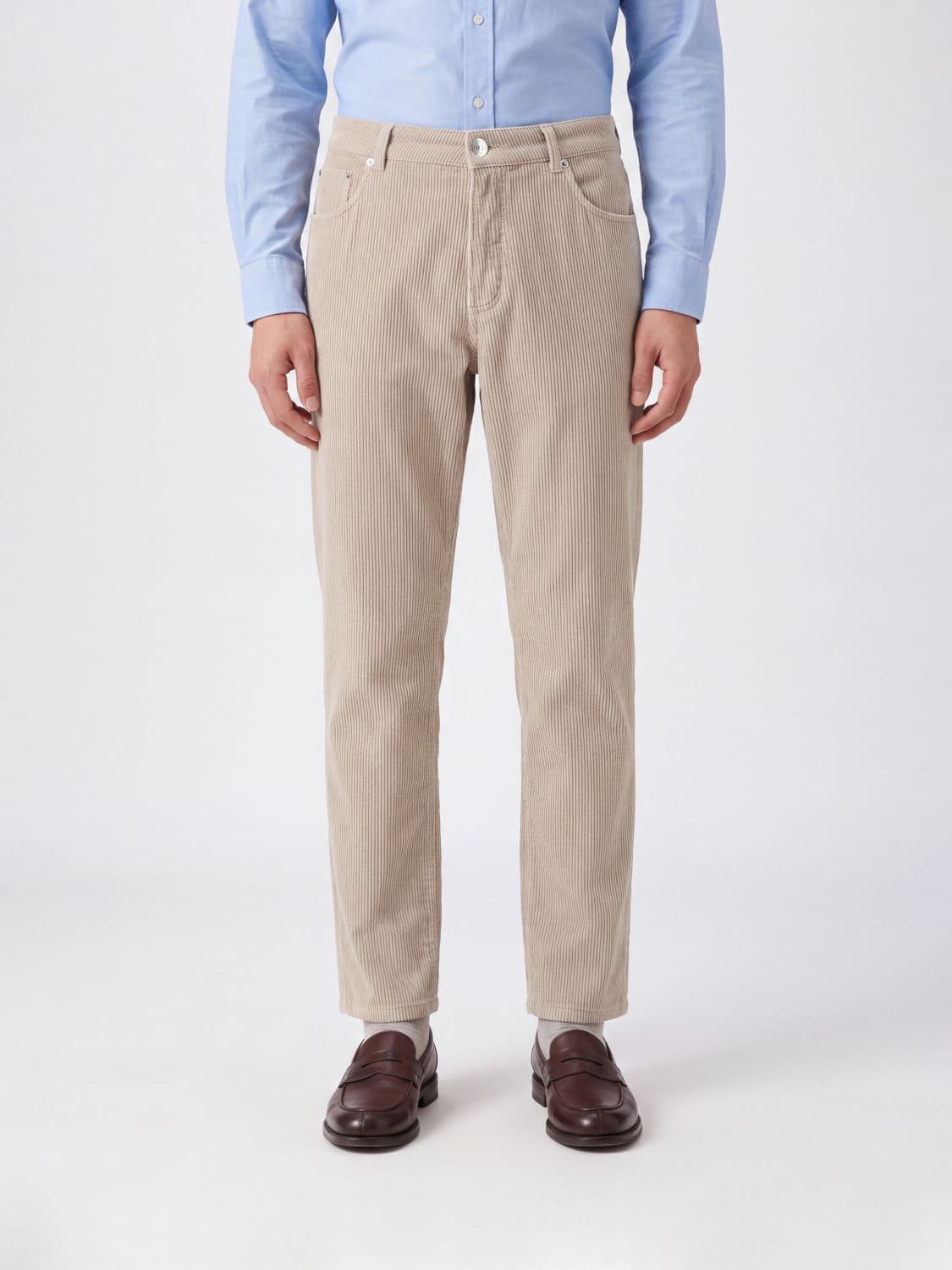 Brunello Cucinelli Slim Fit Five-Pocket Cotton Corduroy Trousers