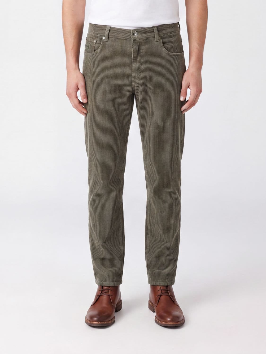 Brunello Cucinelli Slim Fit Five-Pocket Cotton Corduroy Trousers