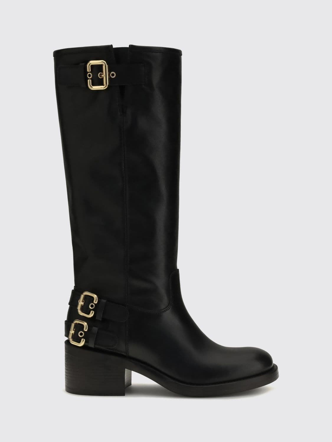 Chloé Dakota Knee-High Boots in Smooth Calfskin with Mid Heel