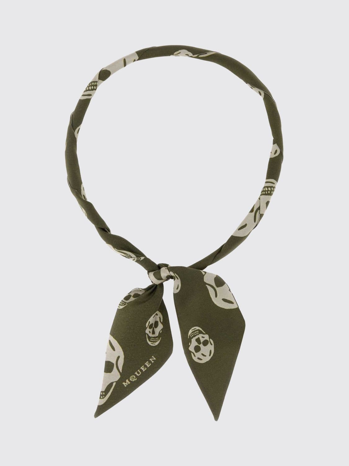 Mcqueen Skull Print Pure Silk Bandeau · OS