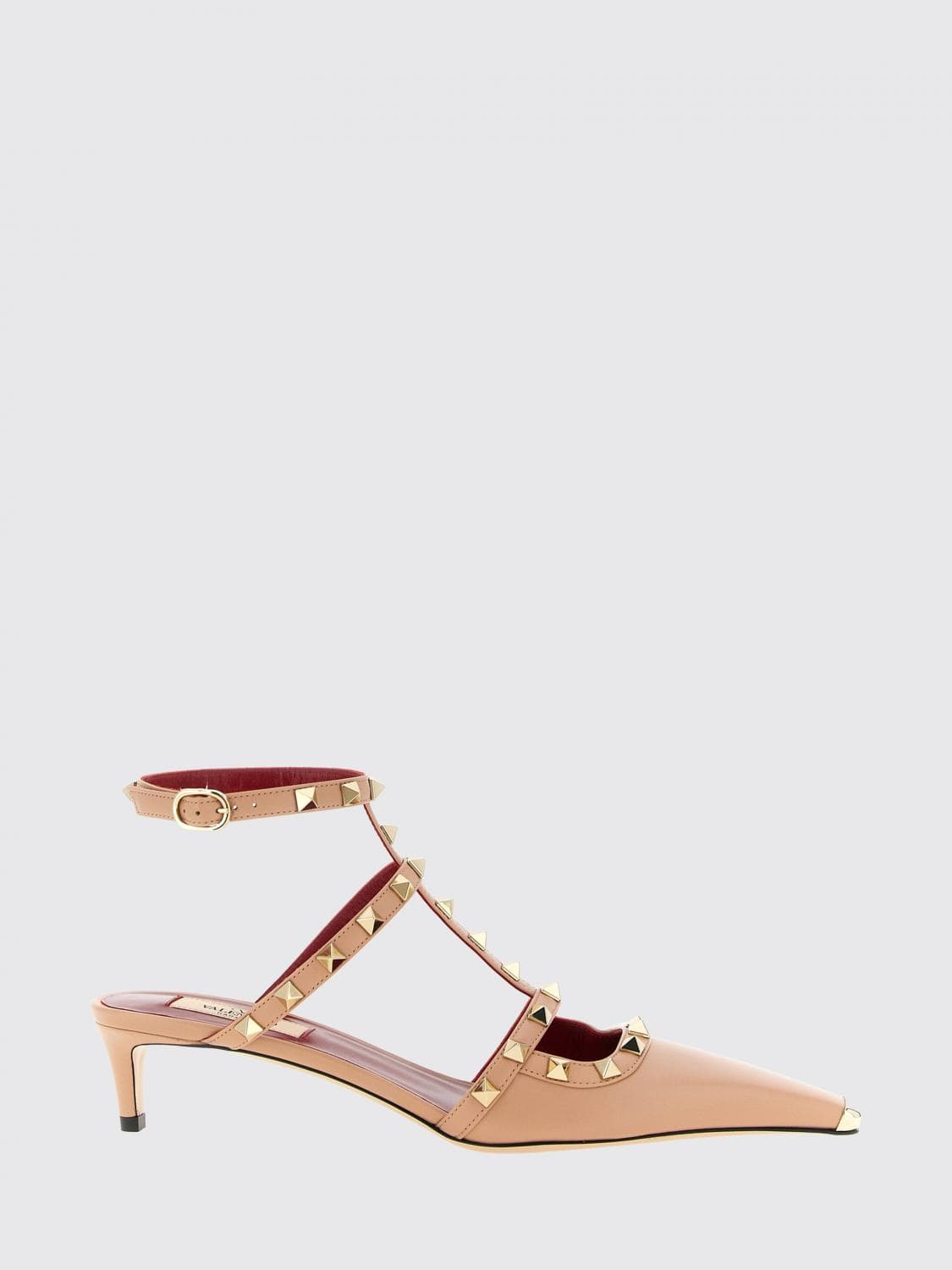 Valentino Garavani Rockstud Leather Pumps with Studs and a Low Heel