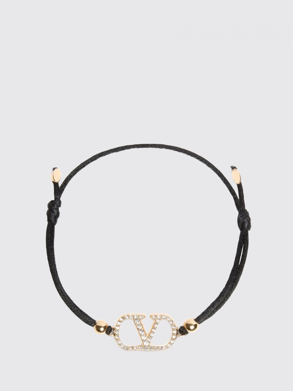 Valentino Garavani VLogo Signature Satin Bracelet with Rhinestones · OS