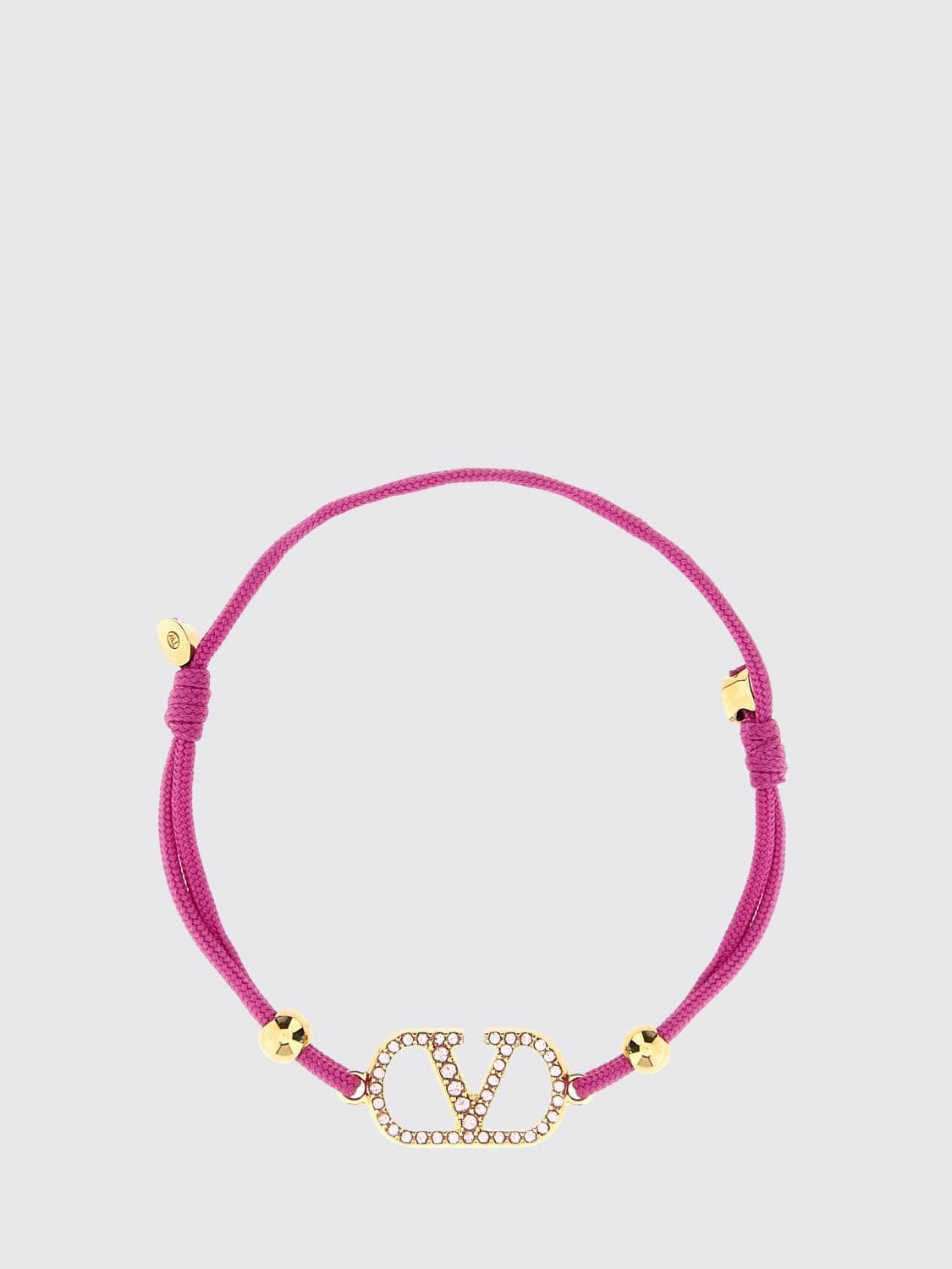 Valentino Garavani VLogo Signature Satin Bracelet with Rhinestones · OS