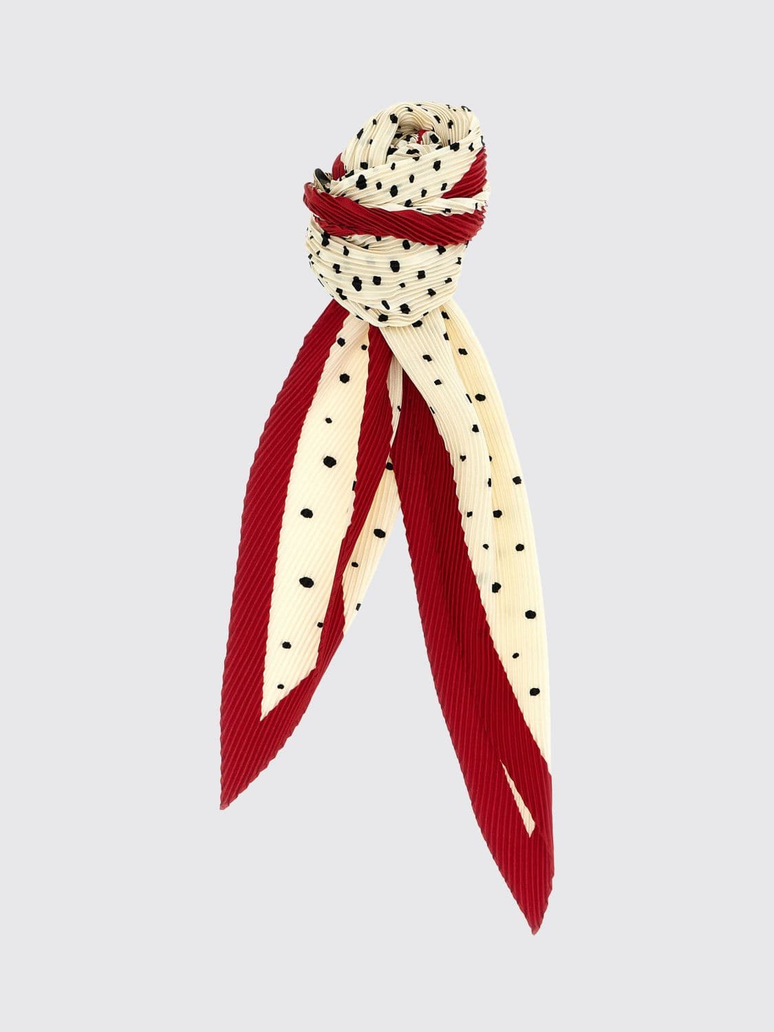 Valentino Garavani Polka-Dot and Logo Print Silk Scarf