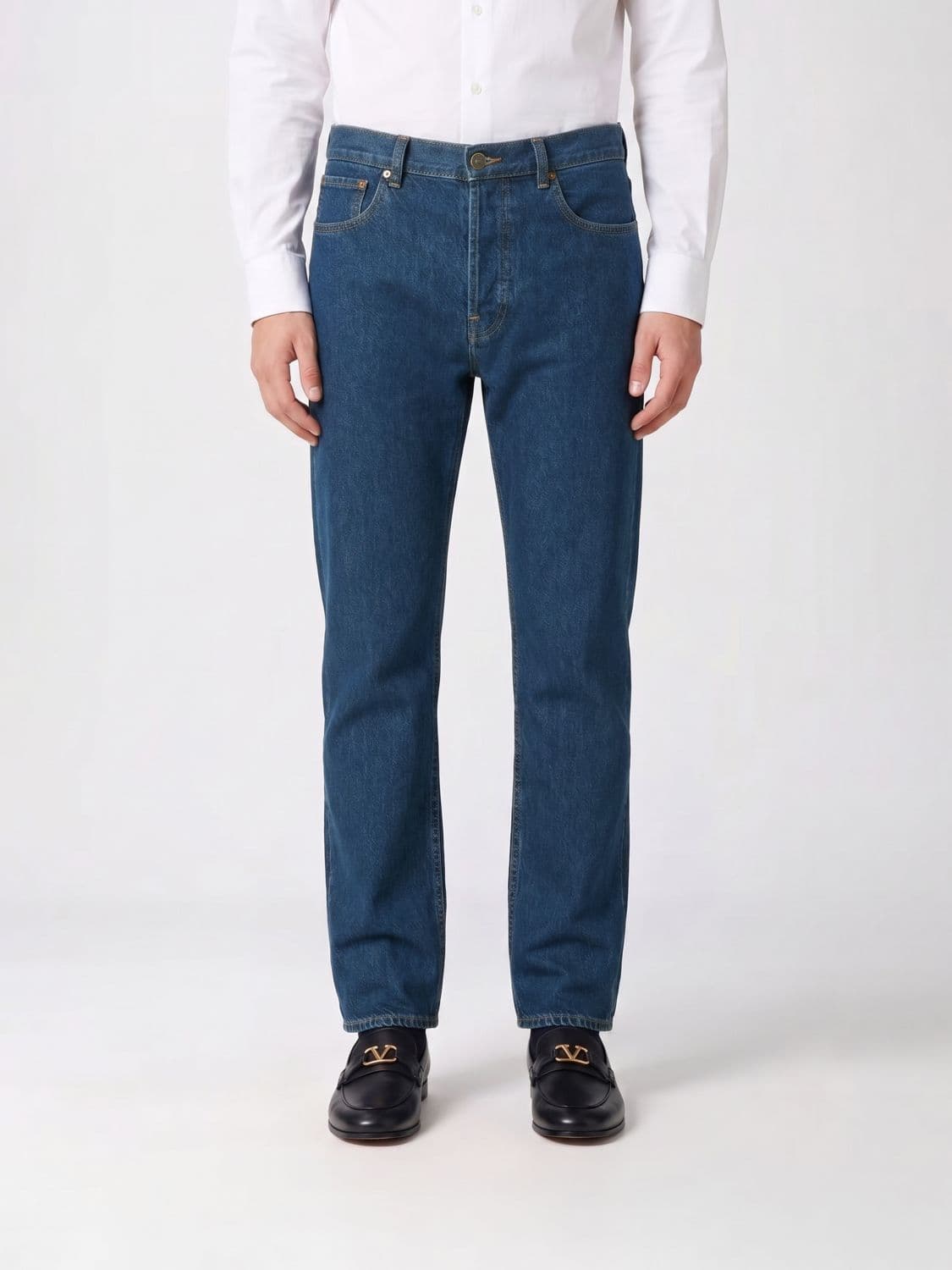 Valentino Garavani Straight Fit Cotton Denim Jeans