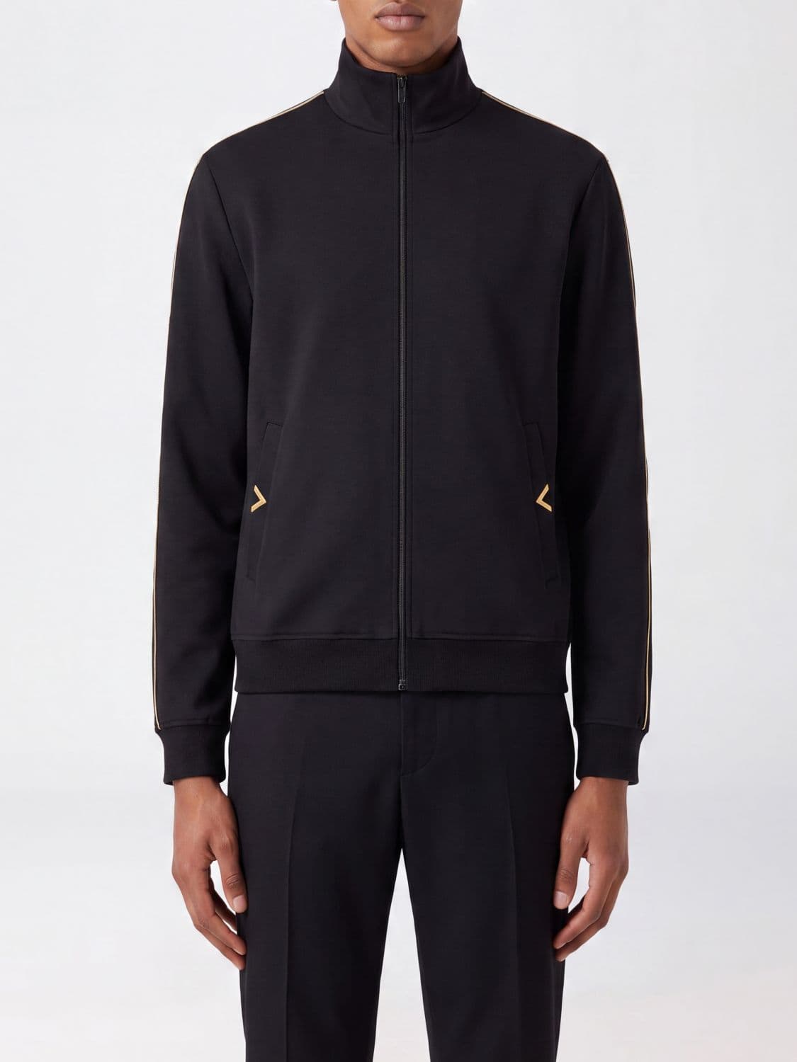 Valentino Garavani Slim Fit Technical Fabric Zip-Up Sweatshirt